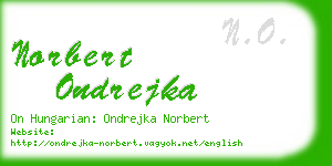 norbert ondrejka business card